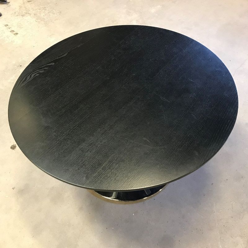 Soffbord Ø 90 cm svart/krom - begagnad