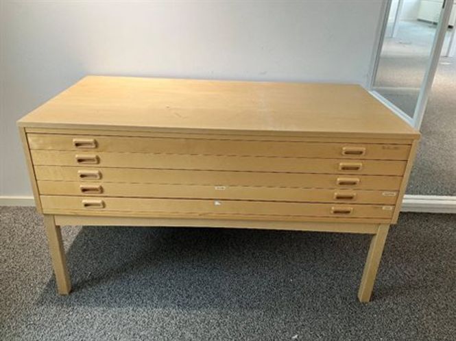 Huvudbild Ritningsskåp 5 lådor björk - begagnat