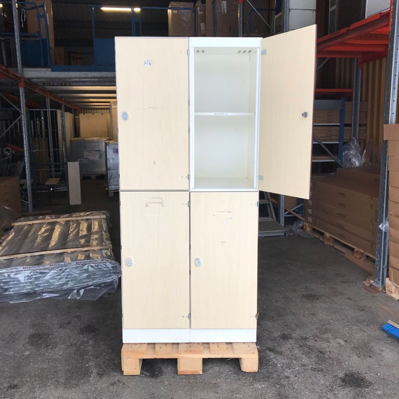 Småfackskåp 4 dörrar laminat/plåt - begagnat