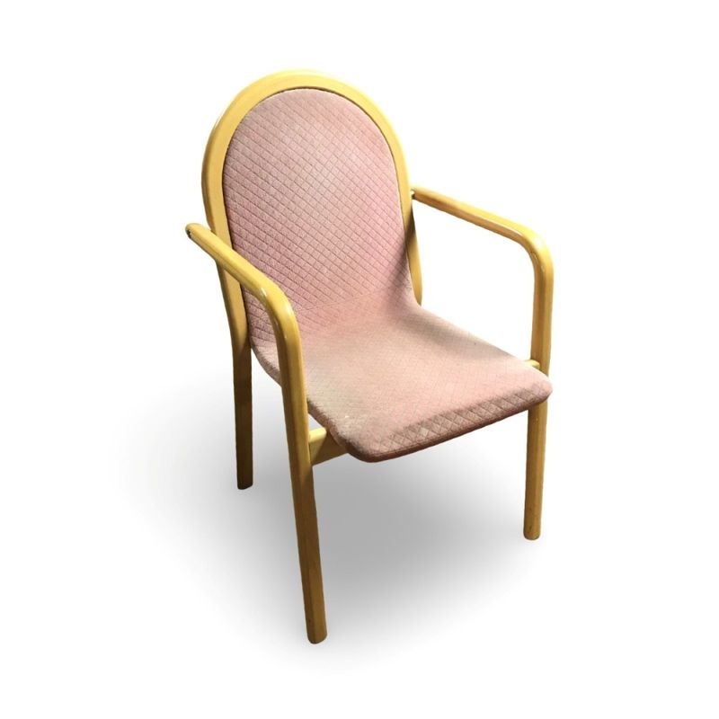 Karmstol rosa/grå/bok - begagnad