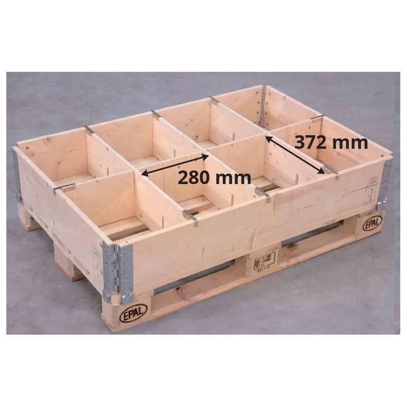 Pallkrageavdelare i slitsad plywood – 8 fack