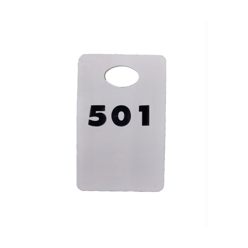 Garderobsbricka vit/svart tryck tryck numrerad 50-pack